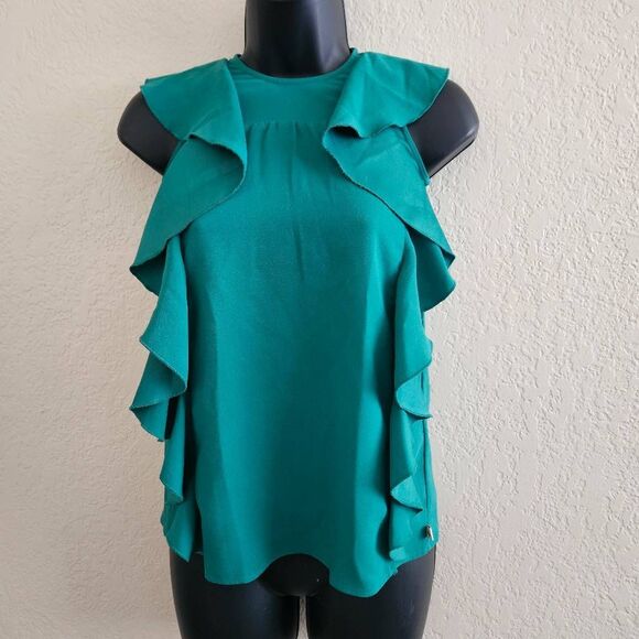 Kate Spade Emerald Green Flutter Blouse - Picture 1 of 8